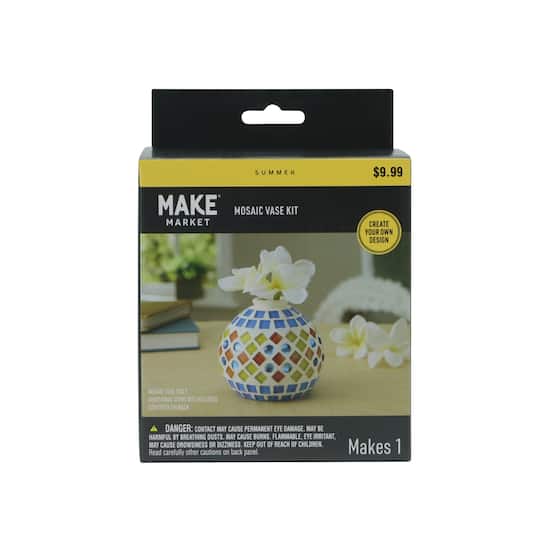 Blue, Red & Yellow Mosaic Vase Kit by Make Market®